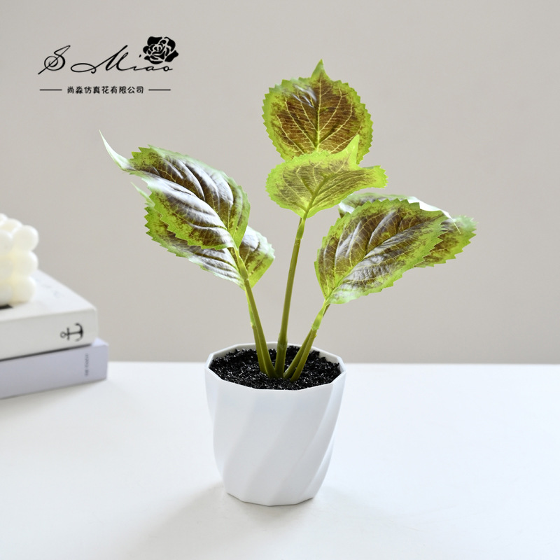Flor artificial planta verde colgante cesta tortuga hoja pequeño bonsai flor artificial interior decoración creativa maceta artificial