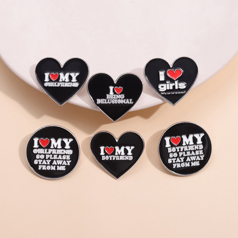 Simple Style Commute Pin Letter Alloy Stoving Varnish Unisex Brooches display picture 3