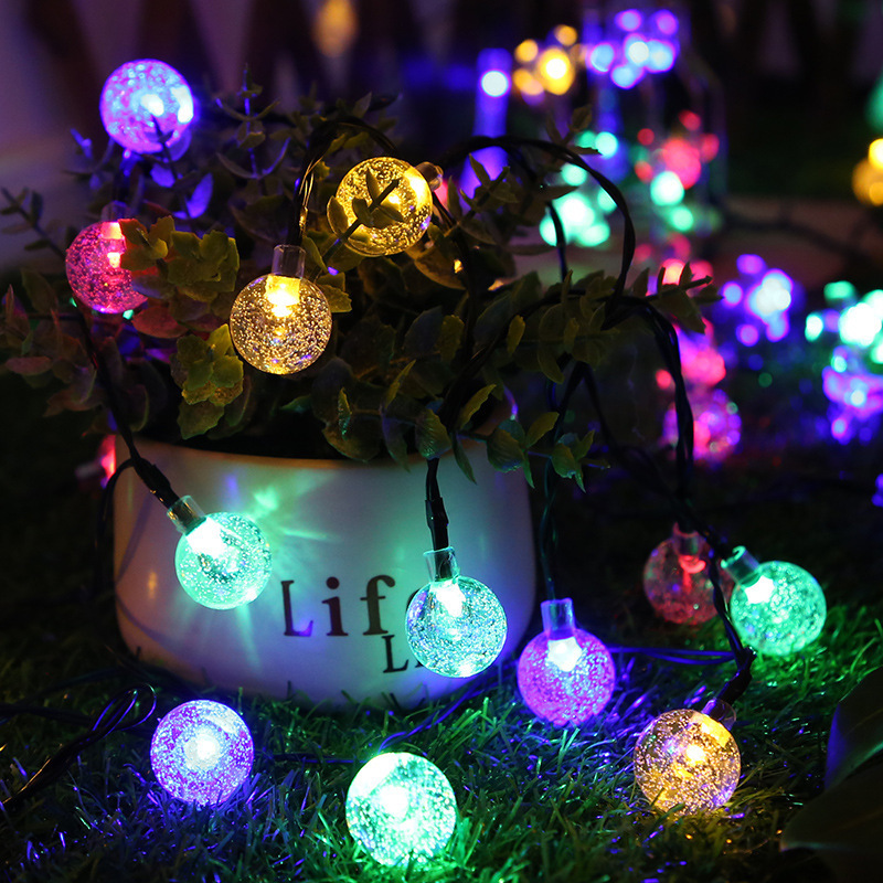 Solar bubble ball LED string light remote control outdoor courtyard lawn villa garden festive atmosphere decorative lights