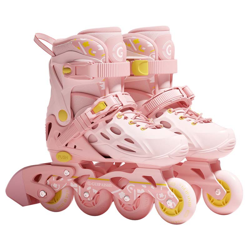 Komplettes Set Rollschuhe für Kinder und Anfänger, Jungen und Mädchen, Inlineskates, Alter 3-12 Jahre_voghion.com