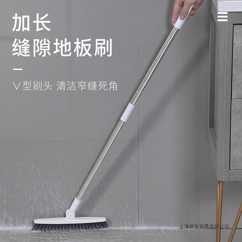 Floor brush long-handled hard-bristled ceramic tile floor seam brush…