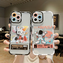 天使眼宇航员适用苹果12Pro手机壳卡通太空兔iPhone13软TPU保护套