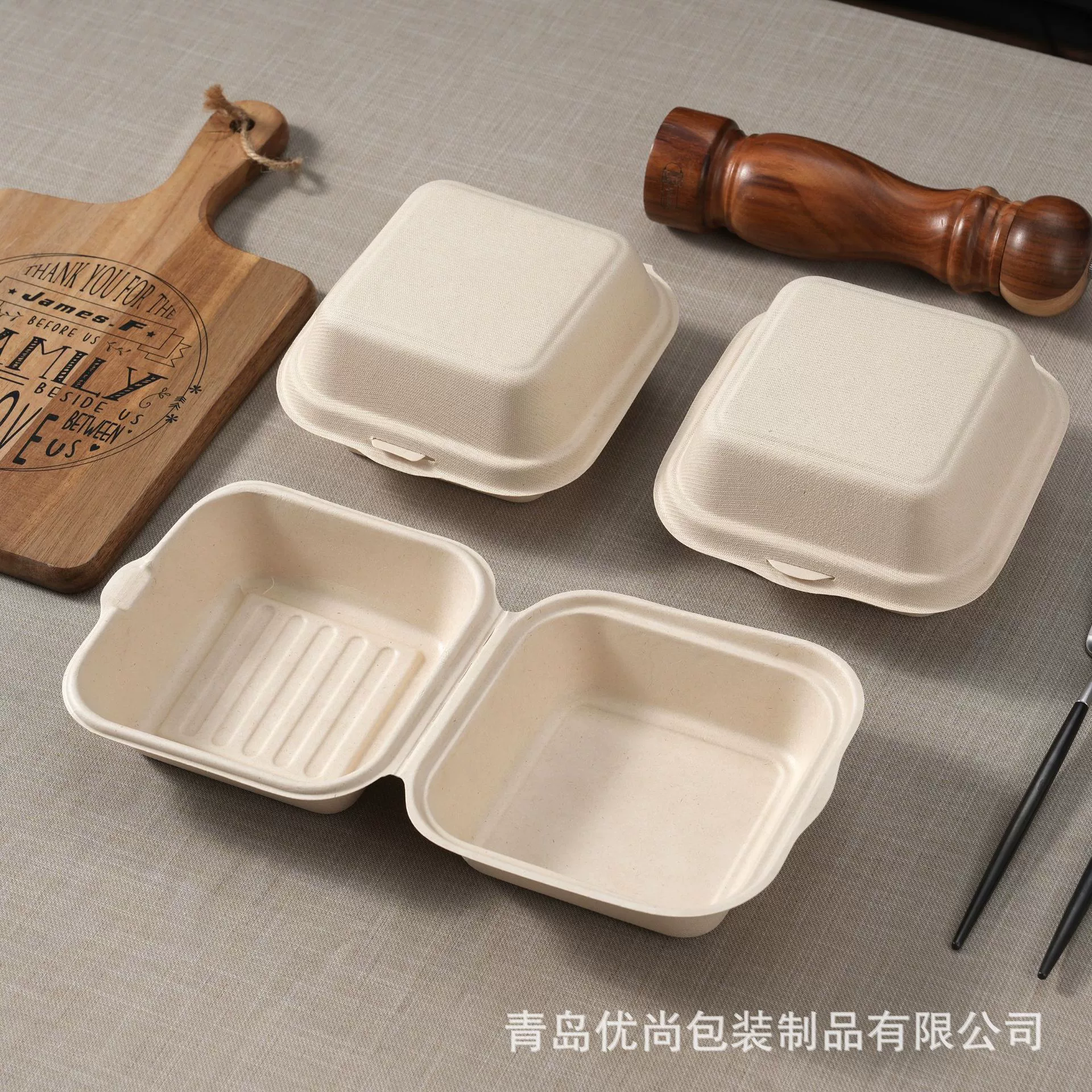 6inch Коробка для гамбургеров из бумажной целлюлозы Коробка для упаковки торта Бумажная целлюлоза Экологичная коробка для завтрака из бумажной целлюлозы Упаковочная коробка для гамбургеров на вынос