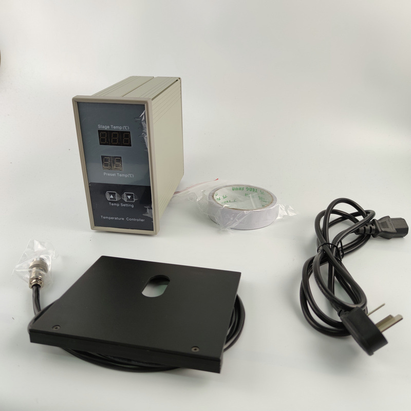 显微镜透明玻璃恒温加热台 配件智能温控箱器辅助 温控仪平台
