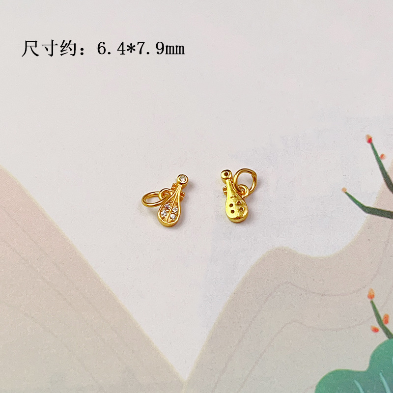 DIY Accessories S925 Silver Gold-Plated Small Drop Necklace Pendant Bracelet Charm Bead Spacer Loose Beads Jewelry Materials