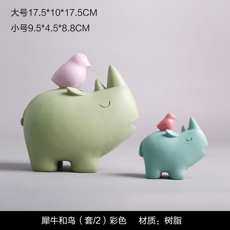 モダンでシンプルなかわいいペットの猫とクマの幾何学的な動物の装飾品北欧ホームモデルルームワインキャビネット子供部屋の装飾|undefined