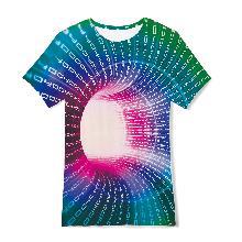 Camiseta de manga corta holgada de verano con pigmento de siete colores para niños, con estampado digital 3D de comercio exterior transfronterizo.