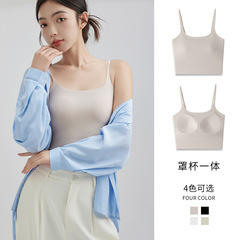 Underwire-free strapless bikini top for women, one-piece summer thin seamless beauty backless underwear, can be worn without a bra as a top.