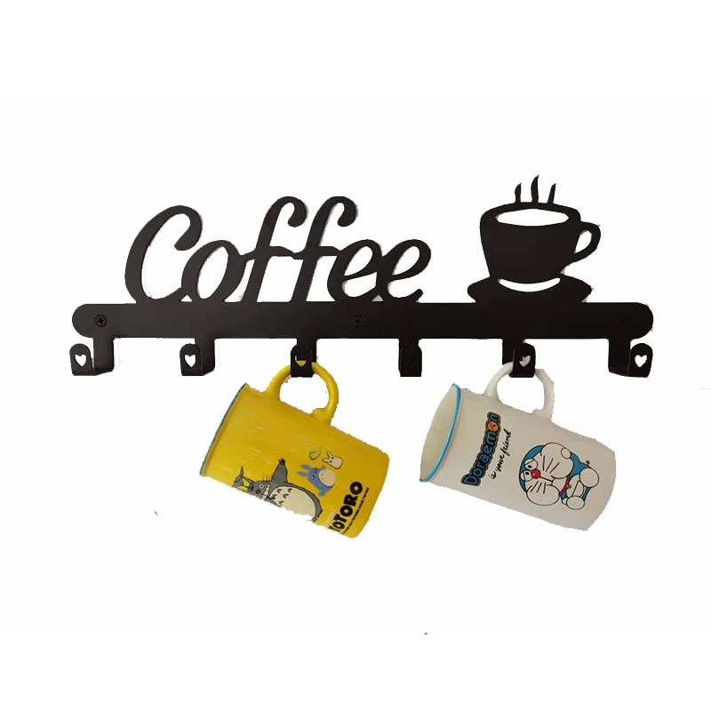 Portavasos de café creativo transfronterizo taza de hierro titular de la cocina taza de almacenamiento montado en la pared estante de almacenamiento ventas directas