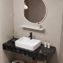 公寓卫生间洗手盆酒店大理石洗漱台陶瓷洗脸池台上盆浴室柜组新款
