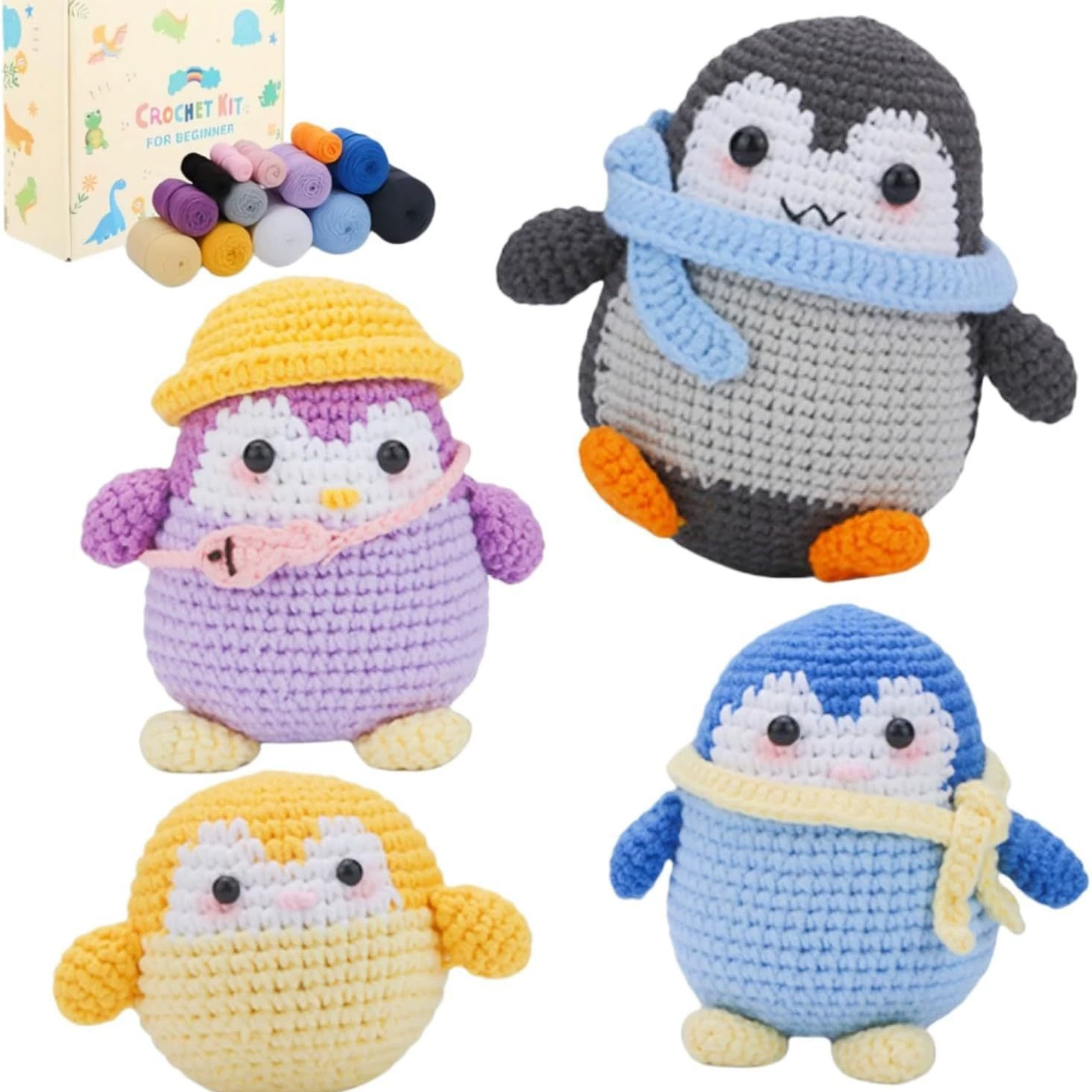 Трансграничный новый продукт пингвинов семьи вязания крючком сумка для животных ручной работы DIY трикотажный шерстяной набор