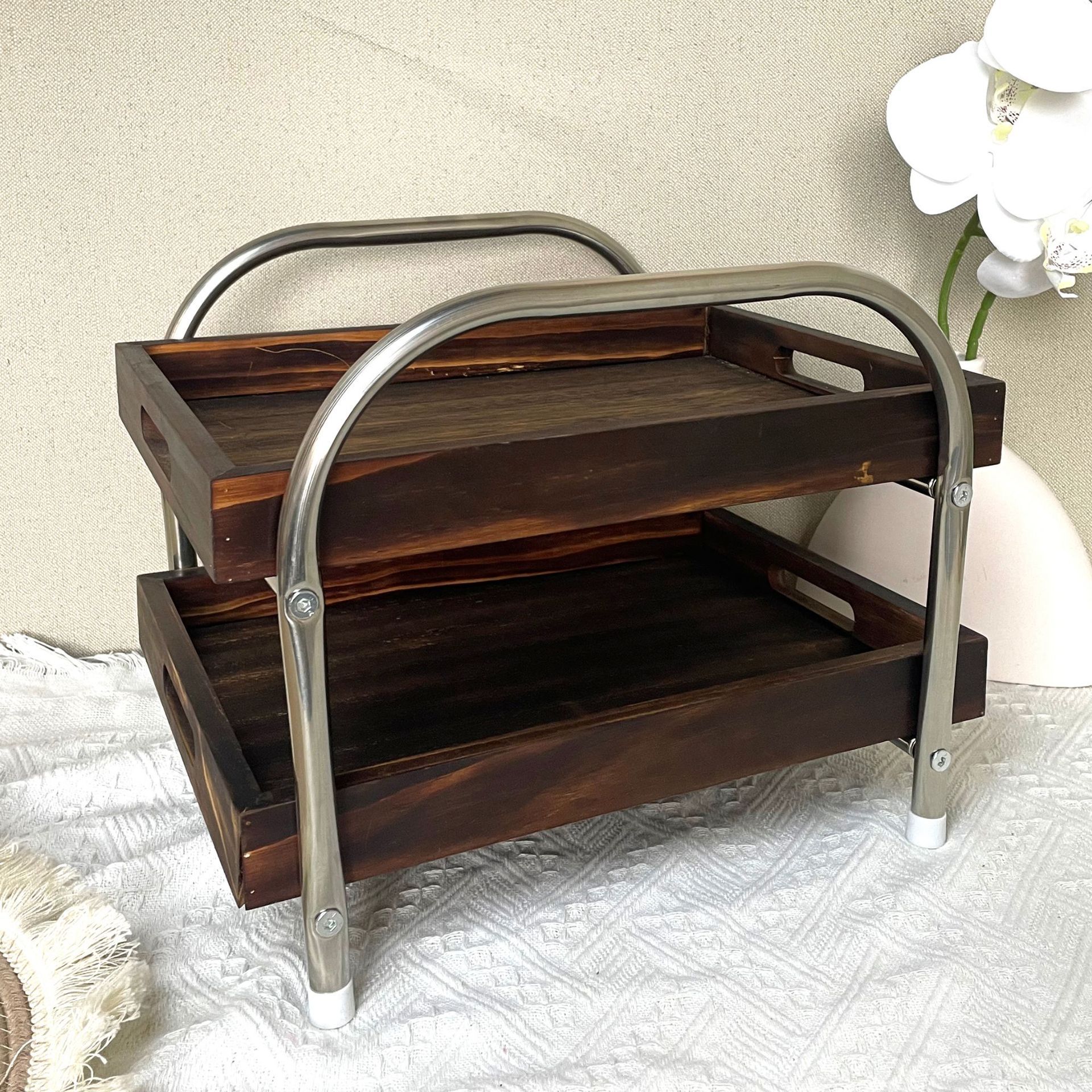 Cesta de bocadillos móvil para el hogar de bricolaje, cochecito con ruedas, sala de estar, interior nórdico, sofá móvil de la Edad Media, mesa de centro