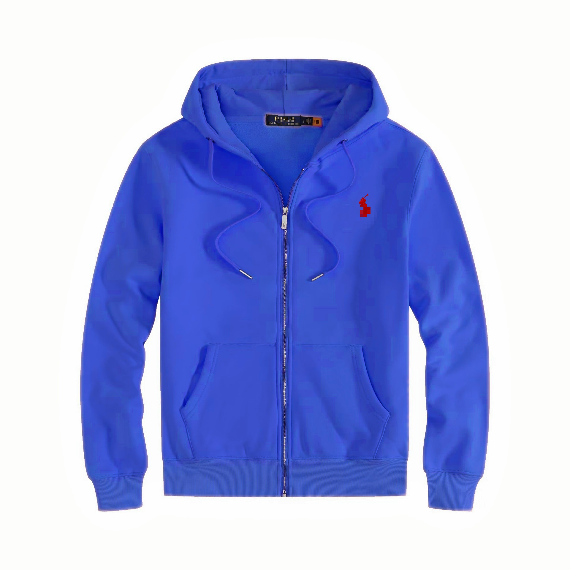 Zipper blue-red label