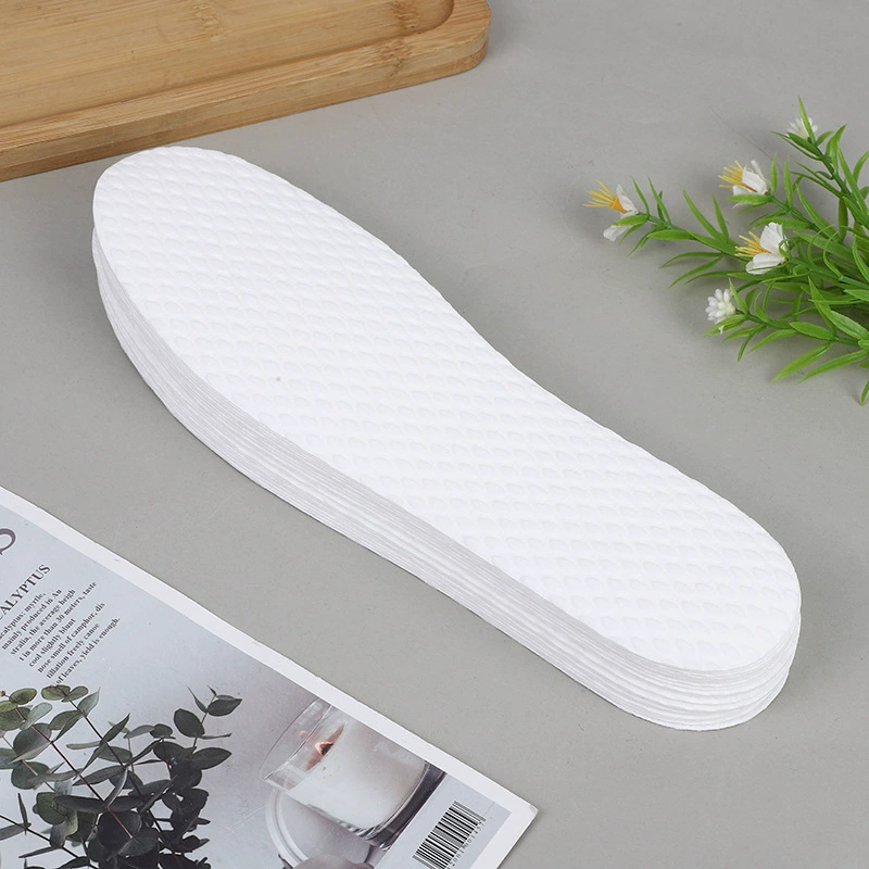 Одноразовые стельки из древесной массы: дышащие, впитывающие пот и дезодорирующие, для мужской и женской обуви без подошвы, ультратонкие, гигиеничные, для лета, придающие комфорт при потливых ногах.