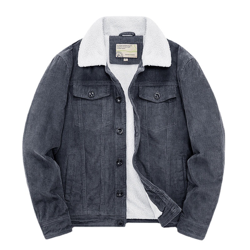 Winter new corduroy loose oversized jacket, casual warm cotton jacket_voghion.com