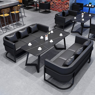 Dining furniture Western restaurant sofa deck bar table and chair milk tea shop coffee shop rock plate dining table clear Bar pub