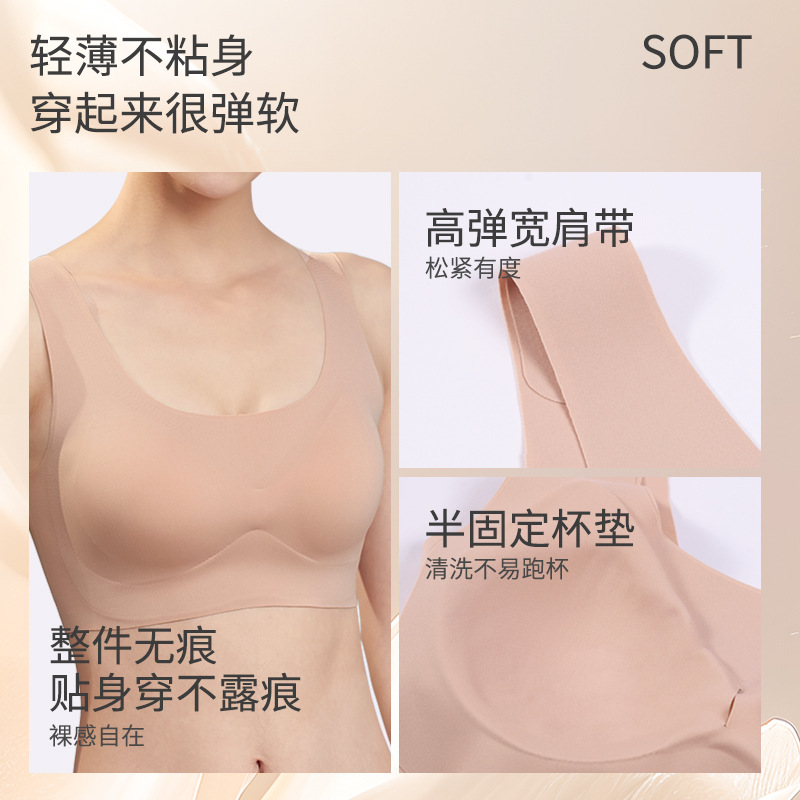 胸の形を整えるシームレスブラ、夏用薄型ブラ、小胸を大きく見せるノンワイヤー、スポーツブラ、大きな胸を小さく見せるガーリーブラ