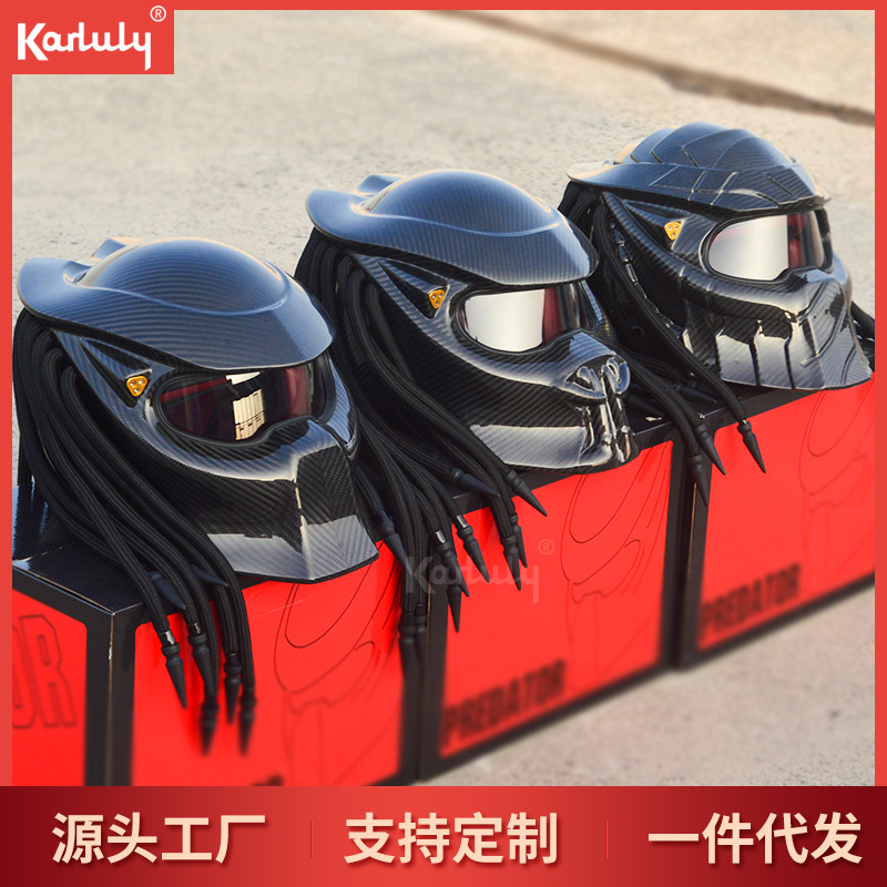 철 전사 외계인 헬멧 성격 예술 헬멧 조명 전체 헬멧 성격 멋진 탄소 섬유 헬멧 도매