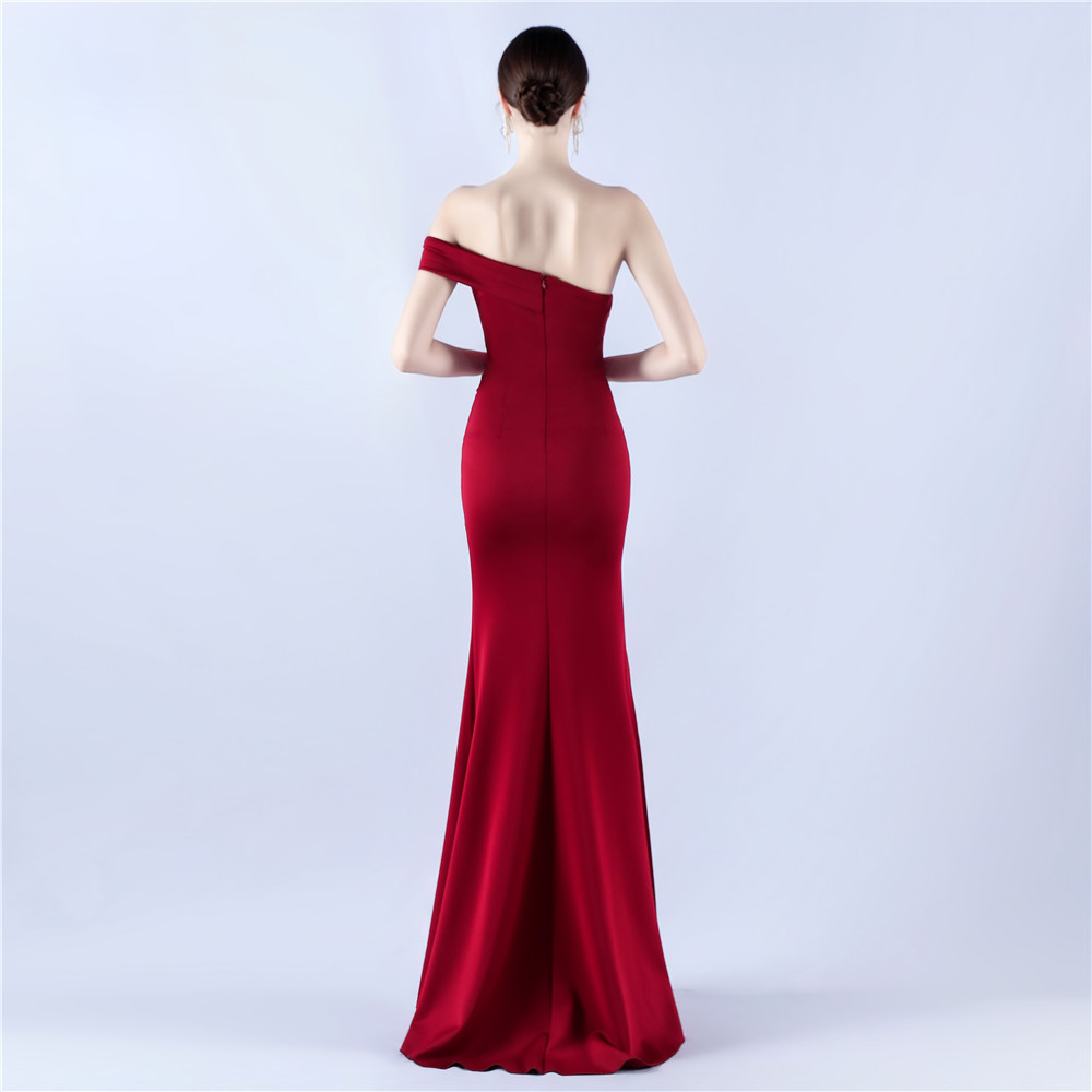 Dress Satin off Shoulder Hosting Celebration Annual Party Cocktail Evening Dress