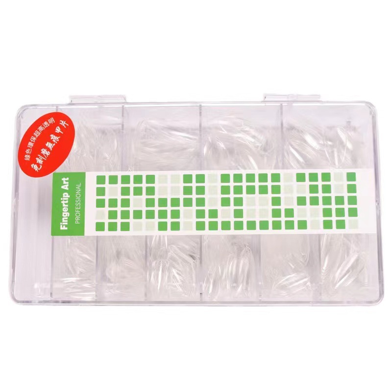 Transfronterizo nuevo sin costuras C arco tallado libre esmerilado extensión de esmalte de uñas trapezoidal esmalte de uñas 500 piezas en caja