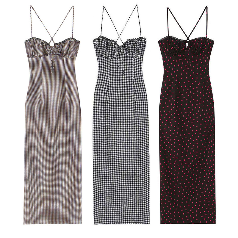 2850- Foreign Trade New Style European and American Style Women's Fashion Sexy Hot Girl Slim Fit Plaid Dress 4745039 2850- Foreign Trade New Style European and American Style Women's Fashion Sexy Hot Girl Slim Fit Plaid Dress 4745039