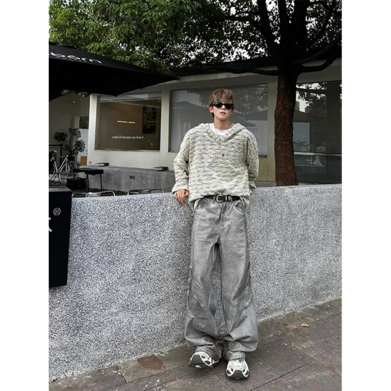 破坏小香风连帽卫衣男春秋款设计感美式重磅休闲订货青春潮流|undefined