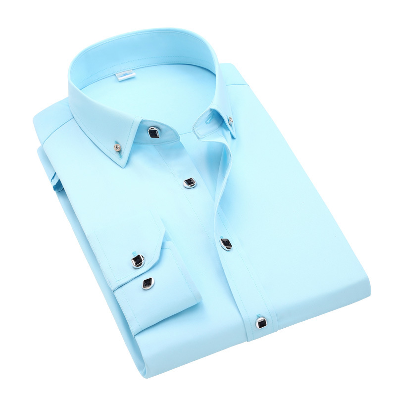 Camisas de primavera y verano para hombres, moda de alta gama, viajes de negocios, camisas de manga larga para hombres, camisas delgadas de todo fósforo de estilo coreano