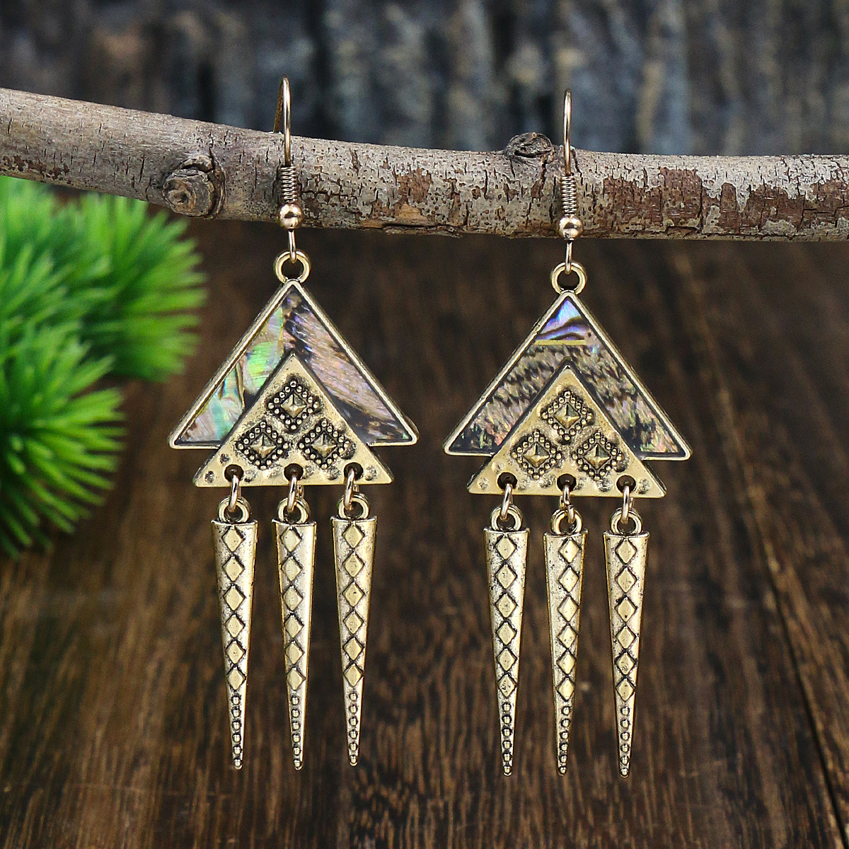 1 Pair Quantity 1 Pair Ethnic Style Geometric Tassel Zinc Alloy Drop Earrings