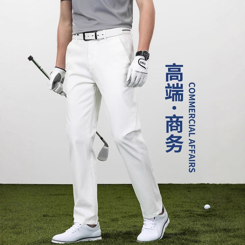 Binhaolu Men's White Pure Cotton Casual Pants, New Autumn and Winter Fleece-Lined Loose Straight-Leg Pants for Middle-Aged Men with a High-End Feel