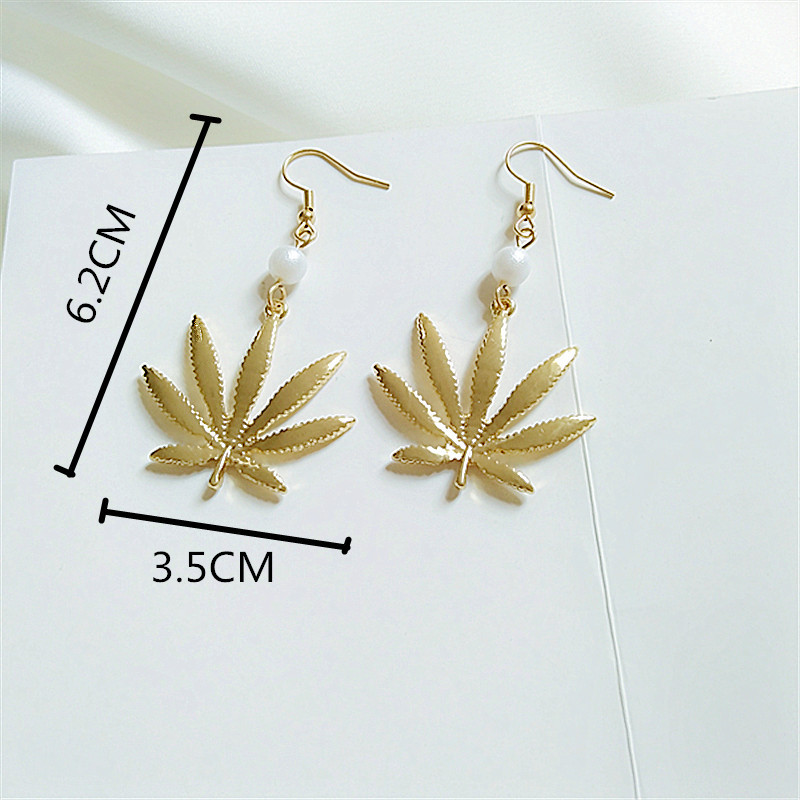 1 Pair Fashion Leaf Alloy Plating Women's Drop Earrings display picture 1