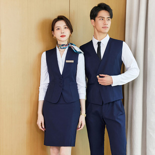 Spring Clothing Professional High-end Vest suit Temperament New Hotel Front Desk Attendant Work Clothes Sales Workwear Uniform