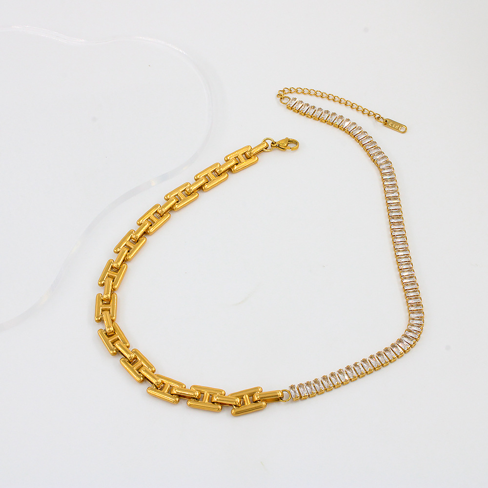 Retro Geometric Titanium Steel Plating Bracelets Necklace