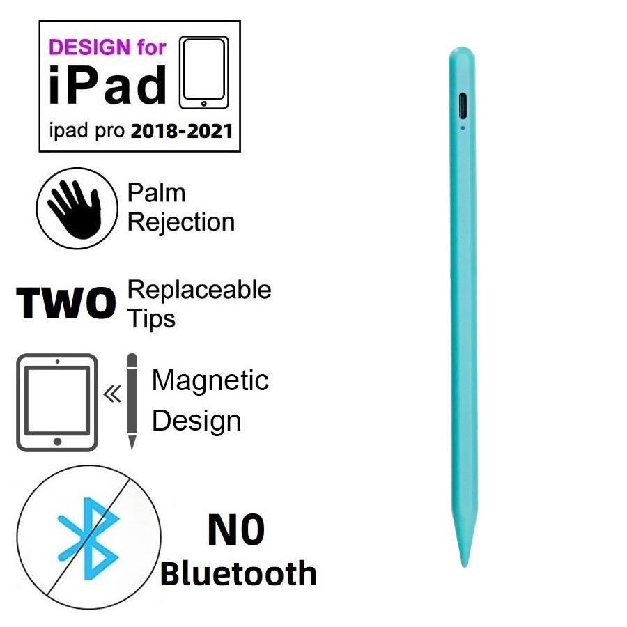 防误触倾斜压感磁吸电容笔iPad pencil专用倾斜压感绘画手写笔绿