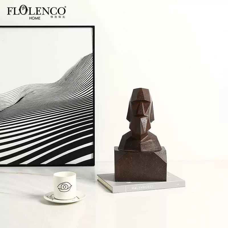 意式极简抽象人物冥想智者小雕塑样板房摆件办公室书柜装饰工艺品