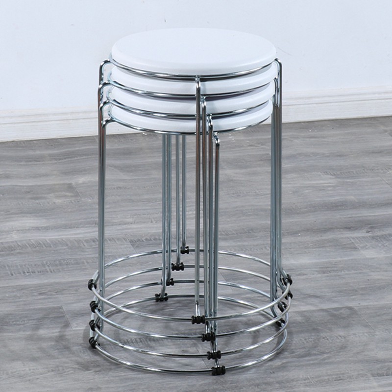 Taburetes redondos de madera sólida taburetes de acero inoxidable taburetes caseros apilables taburetes de hierro forjado dormitorio taburetes de comedor para adultos