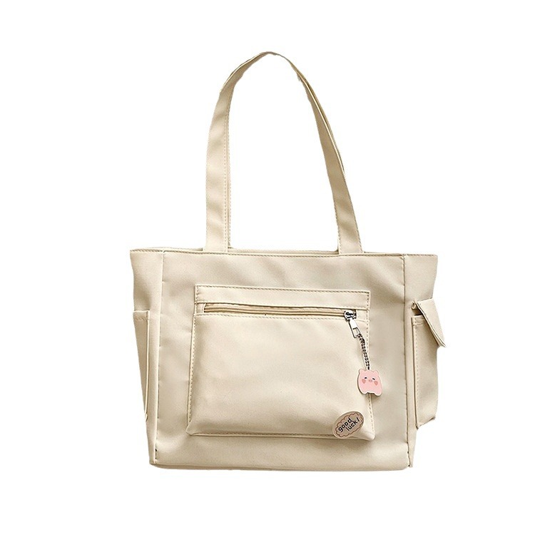 Bolso de tela de vela perezosa, color sólido, pequeño y fresco, estudiante universitario, viaje en clase, bolso de gran capacidad, bolso de hombro