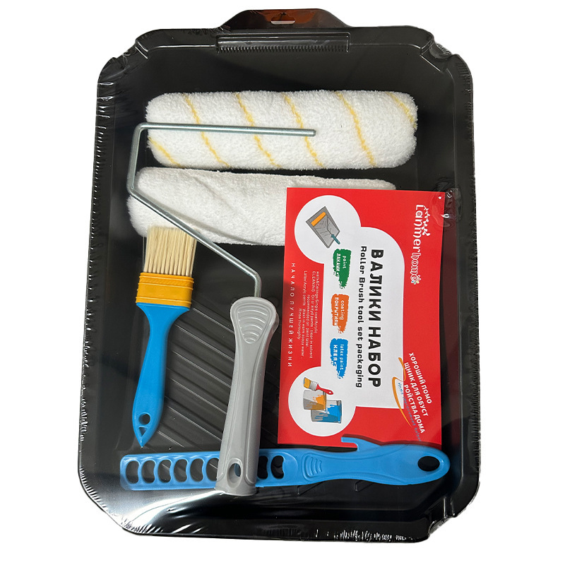 Roller brush suit putty paint brushing tool 9 inch roller suit tray mixing rod brush coating tool