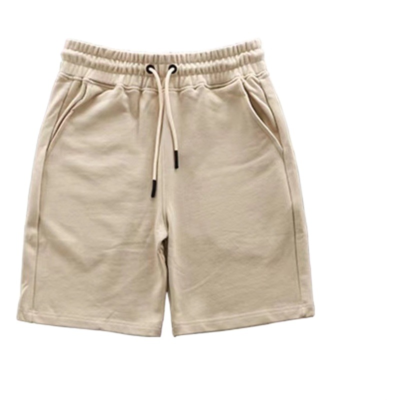 360g pesado lazo de tela casual pantalones cortos de algodón masculinos sueltos pantalones deportivos de fitness de color sólido running pants de moda