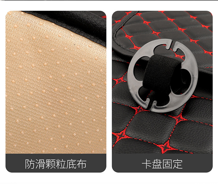 All-Season Leather Seat Cushion Cover, Summer Non-Slip and Wear-Resistant Leather Rear Seat Cushion, Single Piece for Five Seats