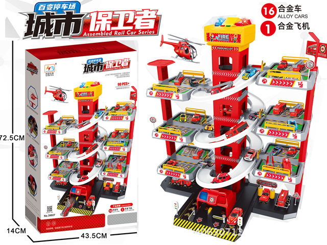 Juego de Pista de Carreras y Estacionamiento 42PCS de Metal para Niños