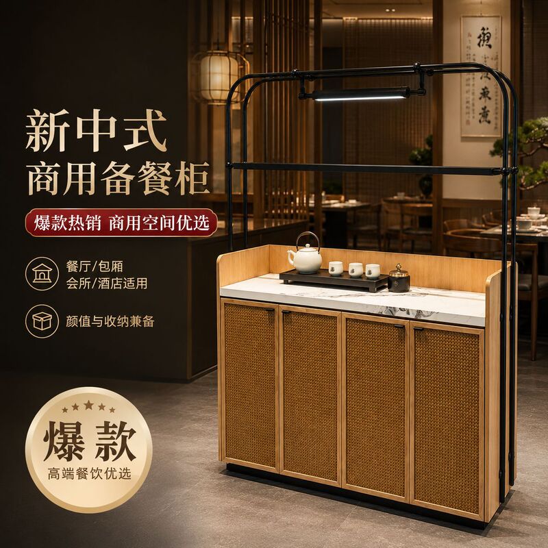 Retro Restaurant Solid Wood Tea Cabinet Hotel Multifunctional Mini Bar Club Water Bar Counter Coffee Shop B&B Service
