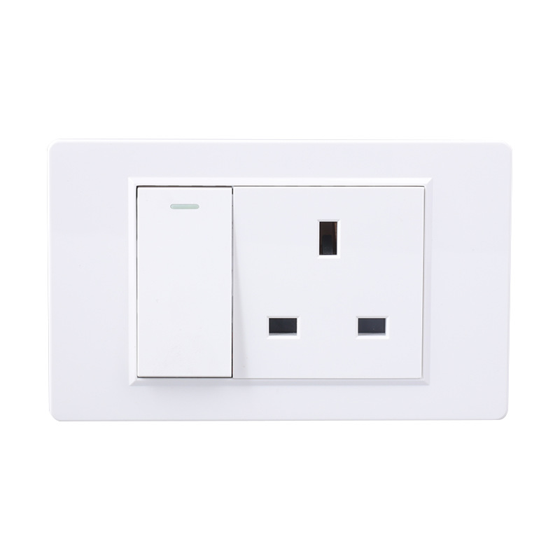 Zócalo estándar británico 118 tipo de pared británica interruptor de tres agujeros doble control 13A de tres agujeros de Asia sudeste