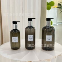 透黑波士顿洗浴中心洗发水沐浴露酒店民宿按压式pet大容量分装瓶