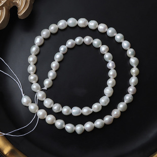 5-6mm small round baroque strong light nuclear natural freshwater pearl diy loose beads a string of total length of about 35cm
