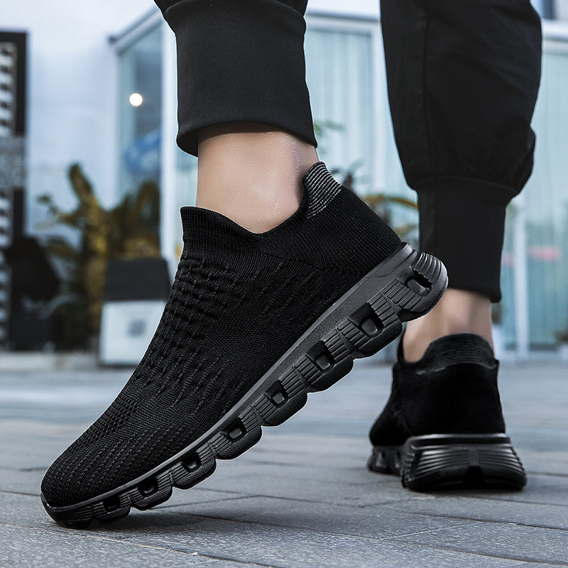 Men's Large Size Knitted Shoes with Soft Sole, Anti-Slip and Breathable, New Arrival Cross-Border Couple's Socks Shoes, Wholesale Sports Shoes