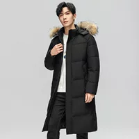 Длинная пуховая куртка с капюшоном, макси, тёплая, размеры M–4XL