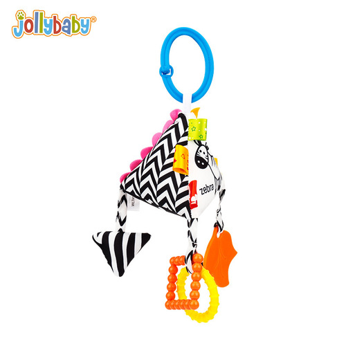 jollybaby baby fabric teether rattle car hanging bed hanging black and white geometric shape building blocks 0 years old early education toys