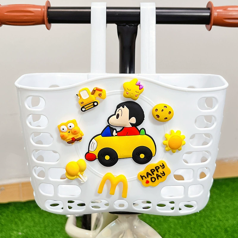 Детская корзина для велосипеда, милый мультяшный самокат, руль балансировочного велосипеда, передняя корзина, корзина для велосипеда, аксессуары для колясок