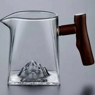 Guanshan Solid Wood Handle Public Cup Thickened Heat-Resistant Glass Japanese Mountain Tea Sea Fen Tea Set Snow Mountain Uniform Cup Office