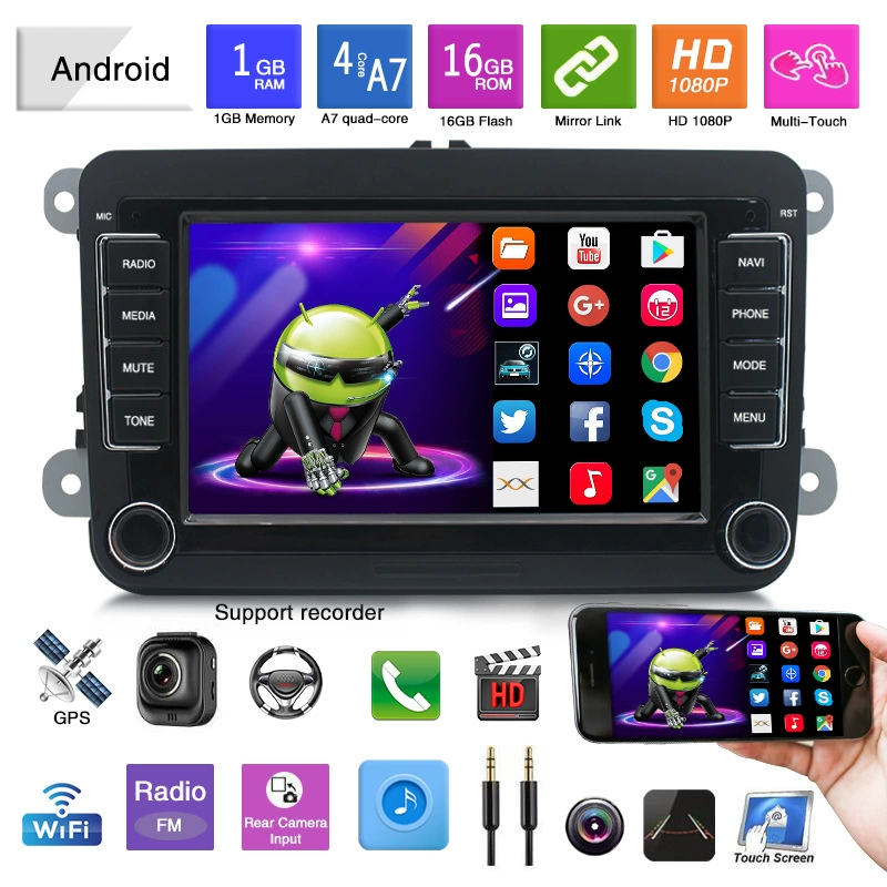 Подходит для экспорта 7-дюймов Volkswagen General Machine Android GPS Navigation Instrument Smart MP5 Player Bluetooth Direwn изображение